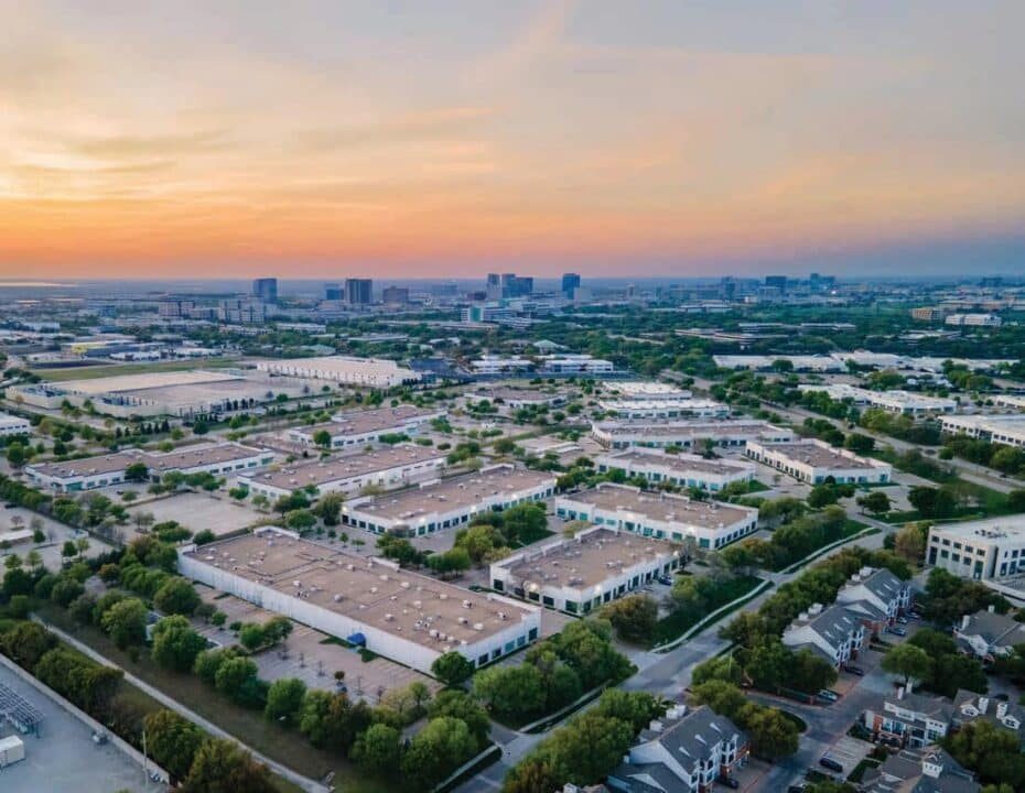 An aerial view of Tollway North Office Park in Plano, Texas, which BH Properties acquired from KBS to expand its adjacent Legacy campus to more than 675,000 square feet.