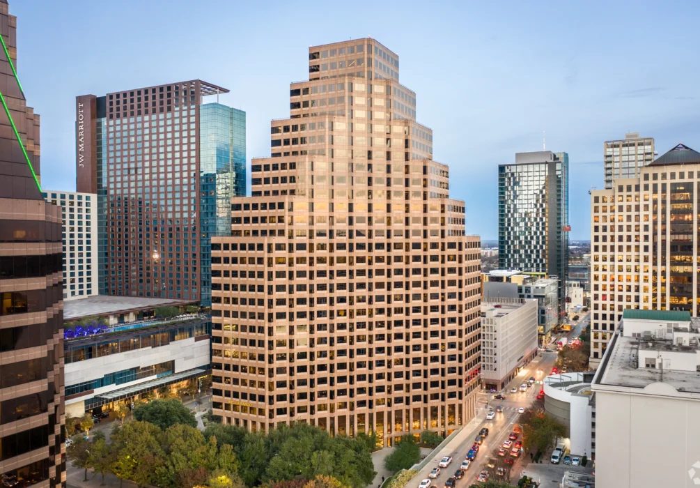 One Eleven Congress rises prominently in Downtown Austin, the 533,711-square-foot Class A tower acquired by Canyon Creek Real Estate.