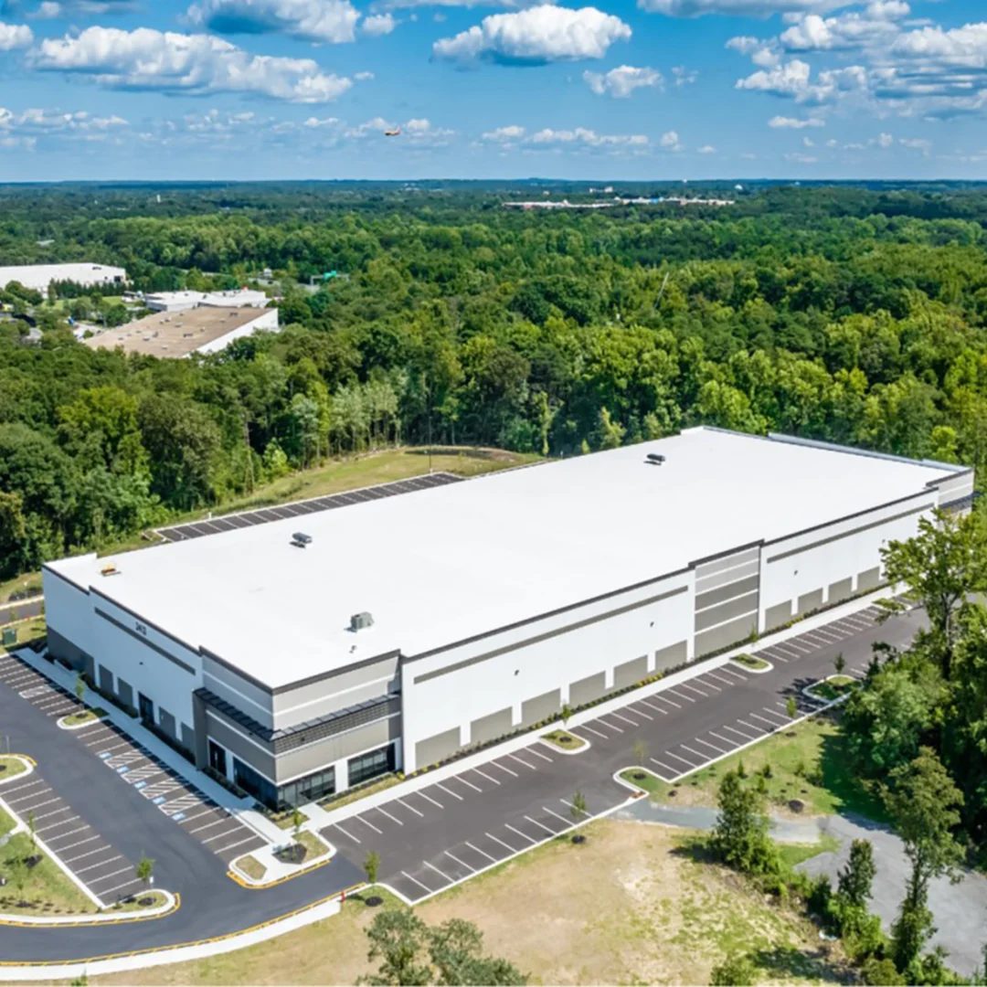 Aerial view of Peppermill Logistics Center in the Baltimore-Washington Corridor, the 107,000-square-foot Class A logistics facility acquired by CBRE Investment Management.