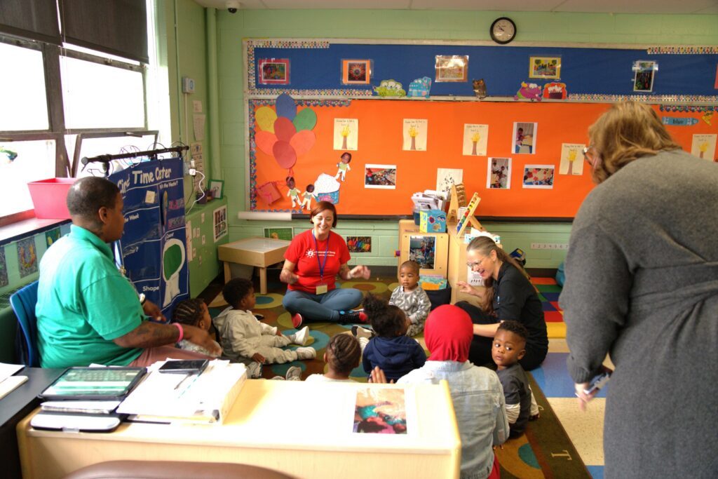 Interior classroom scene representative of the Kingswood Community Center in Wilmington, illustrating the kind of early-childhood and community programming the $43.8M New Markets Tax Credit package led by Cinnaire and five partner CDEs is intended to support.