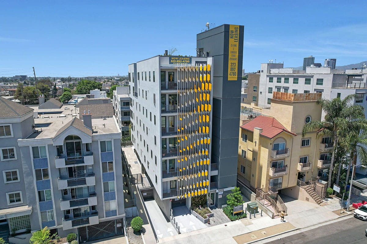 The seven-story co-living property at 1775 Beloit Avenue in West Los Angeles, acquired by UCLA Housing Group for conversion to student housing in Colliers' $8.5 million sale.