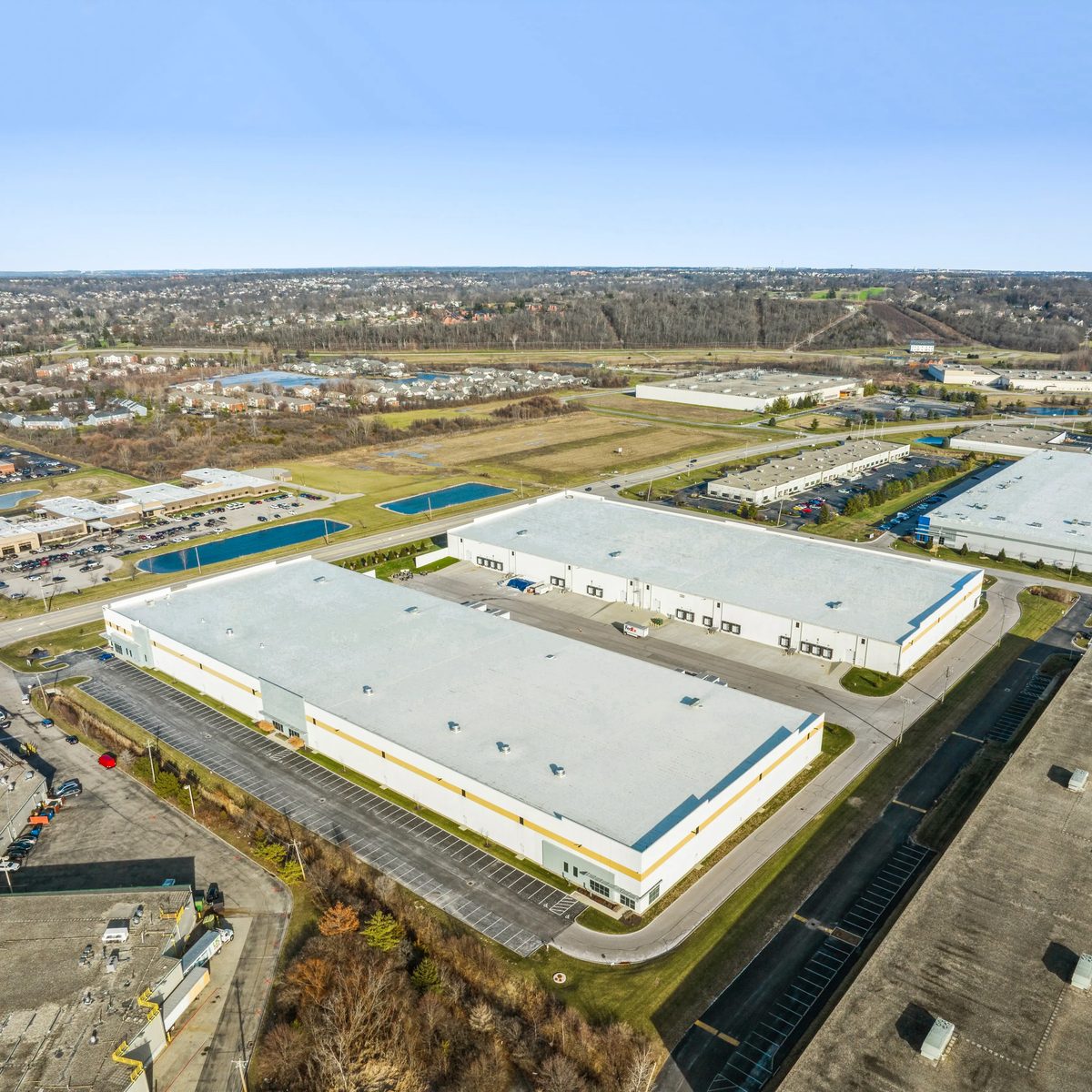 An industrial logistics property at 8655 Jacquemin Drive in Beckett Ridge, Ohio, illustrates one of the 20 Midwest assets included in EQT Real Estate’s approximately $400 million portfolio sale.