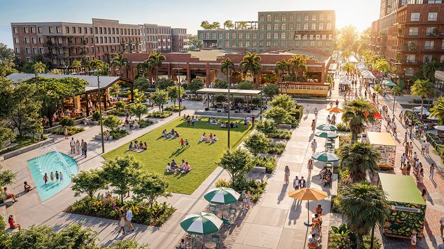 Architectural rendering of Kettler’s Gasworx mixed-use district in Tampa’s Ybor City, where Ferguson signed a 50,570-square-foot office lease in the project’s Class A office building.