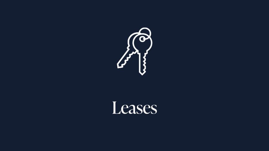 A key graphic labeled “Leases” illustrates Gecina’s two long-term office lease transactions covering 29,000 square meters in Paris La Défense.
