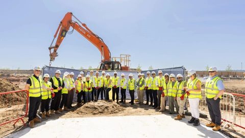 L&Q colleagues and project partners at the groundbreaking for the 651‑home Barking Riverside development, marking the start of the housing association’s largest In‑House Build project and the on-site works supported by Greater London Authority funding.