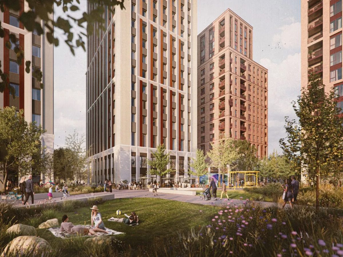 Architectural rendering of Devonshire Place on Old Kent Road, the 941-bed student accommodation and 200-home affordable housing scheme funded by Maslow Capital’s £238 million facility.
