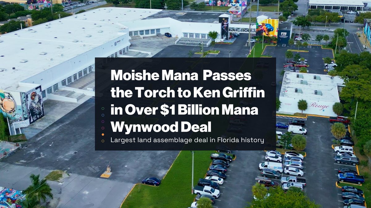 An aerial view of Mana Wynwood in Miami’s Wynwood district, the approximately 30-acre assemblage Moishe Mana sold to Ken Griffin for a planned Carnegie Mellon University campus.