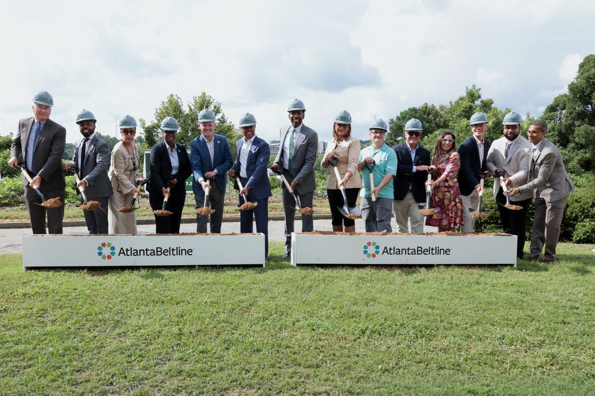 Pennrose Properties, Radiant Development Partners and Atlanta BeltLine representatives break ground on Overlook at Garson, the planned 130-unit affordable mixed-use development in Atlanta’s Lindbergh neighborhood.