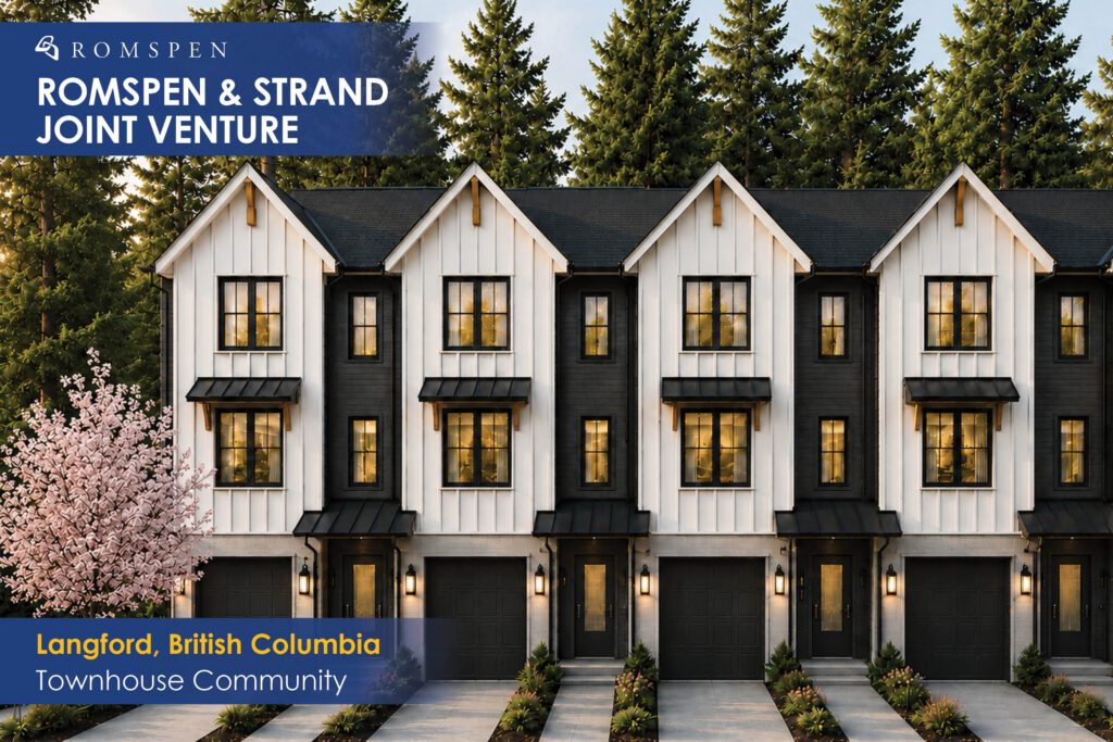 Romspen Investment Corporation and Strand Launch 186-Home Townhouse Community on Langford Lake