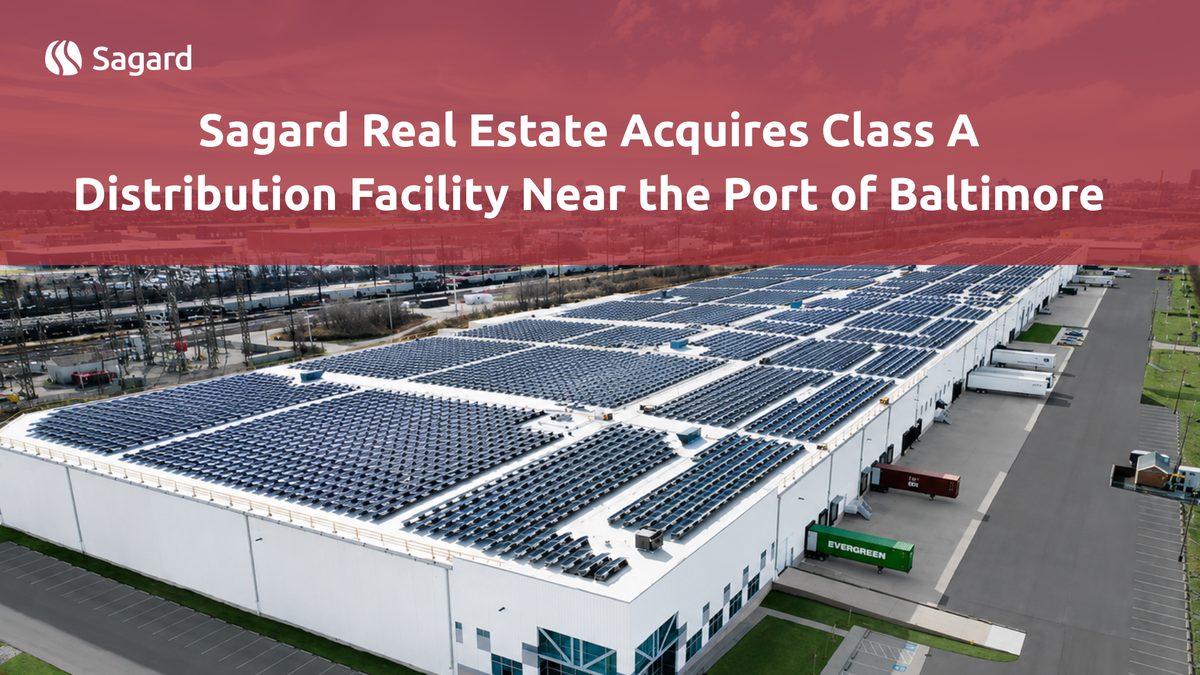 An aerial view of 7001 Quad Avenue in Rosedale, Maryland, the 621,144-square-foot Class A distribution facility acquired by Sagard Real Estate for $91 million.