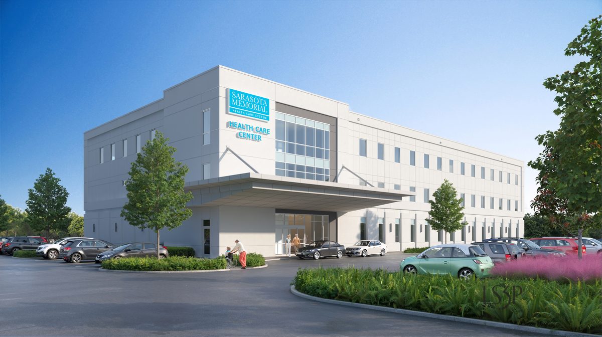 Architectural rendering of Sarasota Memorial Health Care System’s planned Curry Lane medical outpatient building in Venice, the 54,000-square-foot facility fully leased from Flagship Healthcare Properties.