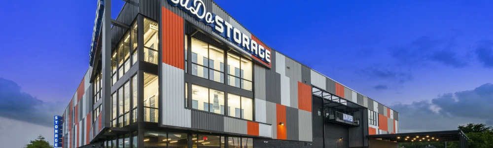 A self-storage facility representative of the six-property Texas portfolio financed by Talonvest Capital for Clark Investment Group and The Jenkins Organization.