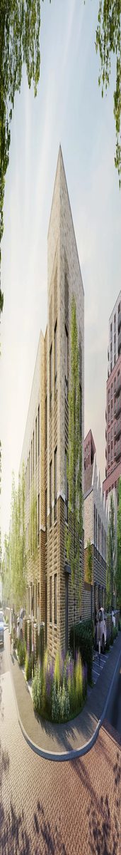 Architectural CGI of new homes at Beam Park illustrating the streetscape and townhouse/apartment mix proposed under Phase B, the design Vistry (through Countryside Partnerships) and L&Q will deliver after securing planning approval for 405 additional homes.